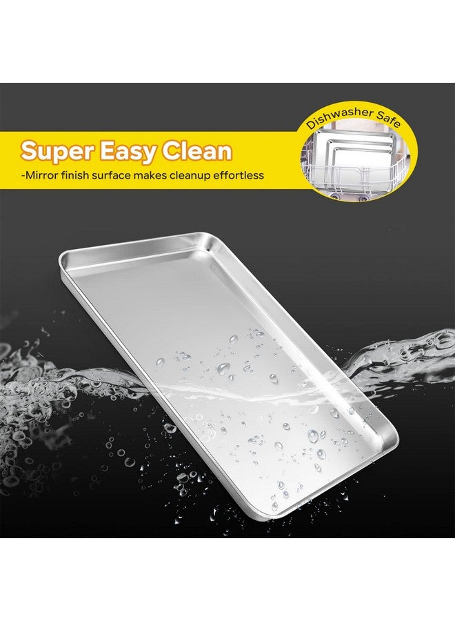 إي-فار مجموعة قوالب خبز كوكيز من إي-فار، 3 قطع، 16/12.4/10.4 بوصة، مجموعة قوالب خبز من الفولاذ المقاوم للصدأ للفرن، صينية خبز مستطيلة للطهي والتحميص، غير سامة وسهلة التنظيف، آمنة للاستخدام في غسالة الأطباق - Image 5