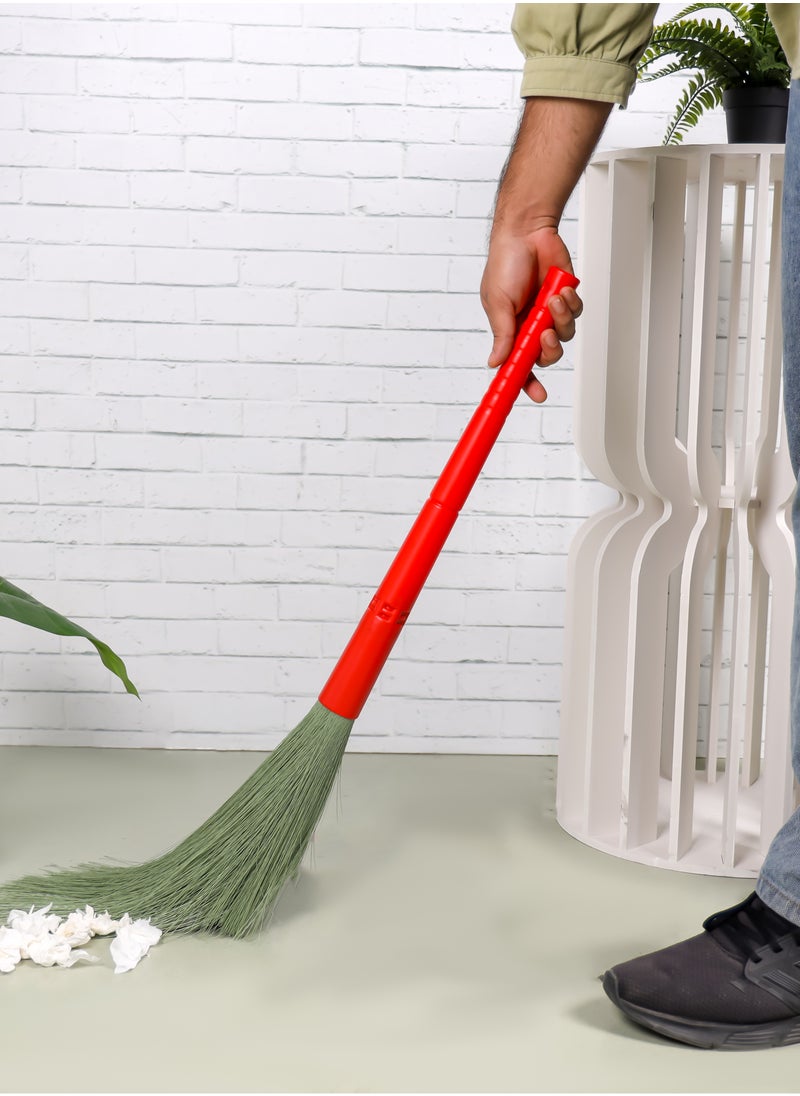 DELCASA - Delcasa 120 cm Nylon Dust Free Broom with a Long Stick- DC2485/ Dual Action, Soft and Flexible Head/ Compatible with All Floor Types/ Wet and Dry Use - Image 1