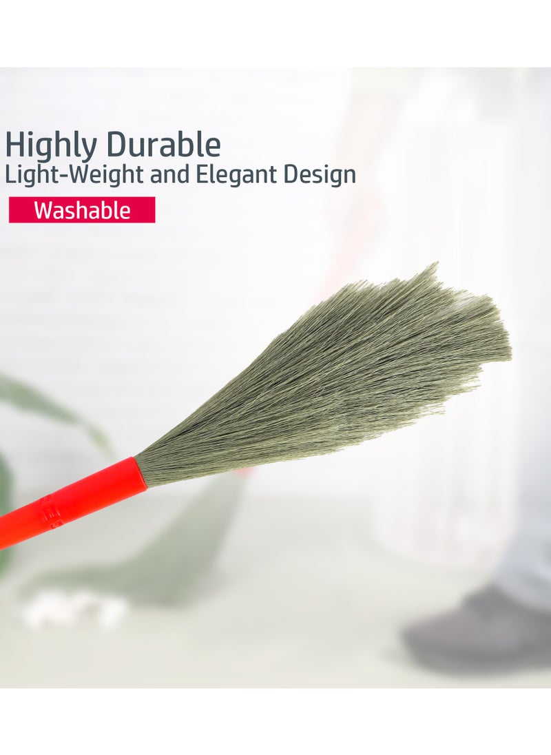 DELCASA - Delcasa 120 cm Nylon Dust Free Broom with a Long Stick- DC2485/ Dual Action, Soft and Flexible Head/ Compatible with All Floor Types/ Wet and Dry Use - Image 1
