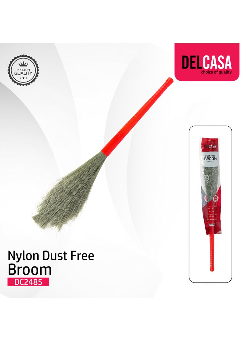 DELCASA - Delcasa 120 cm Nylon Dust Free Broom with a Long Stick- DC2485/ Dual Action, Soft and Flexible Head/ Compatible with All Floor Types/ Wet and Dry Use - Image 1