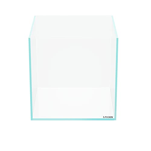 LANDEN 25C 3.7 Gallon Cube Rimless Low Iron Aquarium Tank, W9.84×D9.84×H9.84 in(25x25x25cm) 5mm Thickness with Nano Foam Leveling Mat Included - Image 1