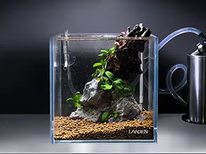 LANDEN 25C 3.7 Gallon Cube Rimless Low Iron Aquarium Tank, W9.84×D9.84×H9.84 in(25x25x25cm) 5mm Thickness with Nano Foam Leveling Mat Included - Image 4