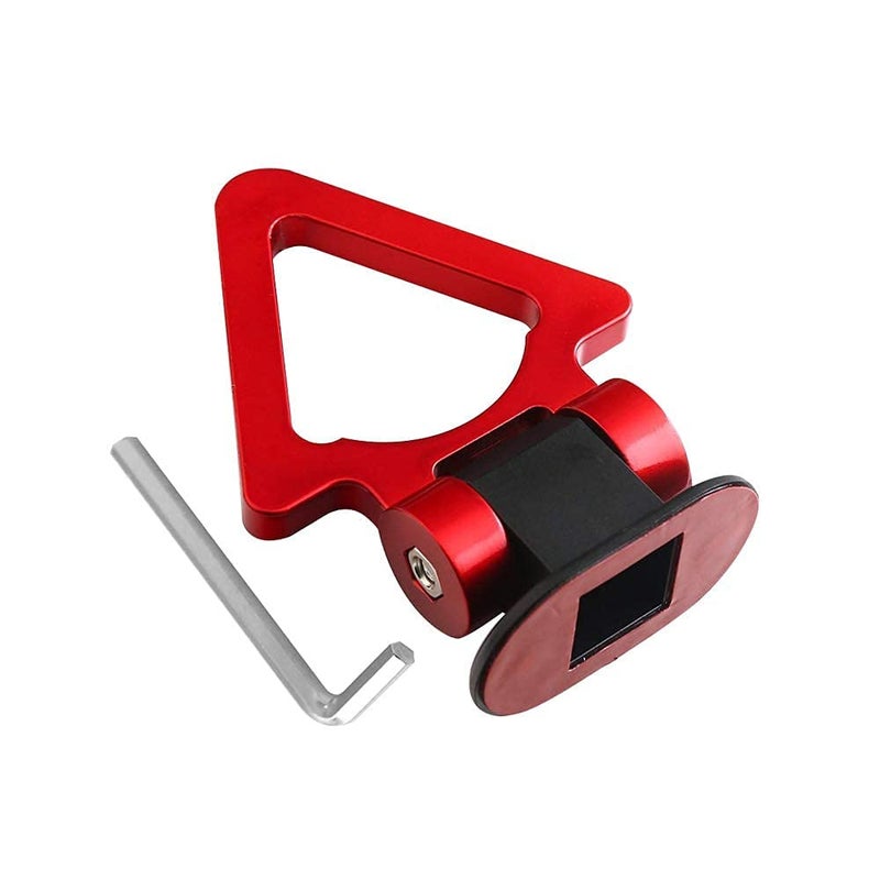AUTO MT RED Triangle Dummy Hook Car Bumper PVC Tow Hook Universal Decorative Racing Style Trailer Hook Sticker Rear Tow Strap Tow Hook - Image 4