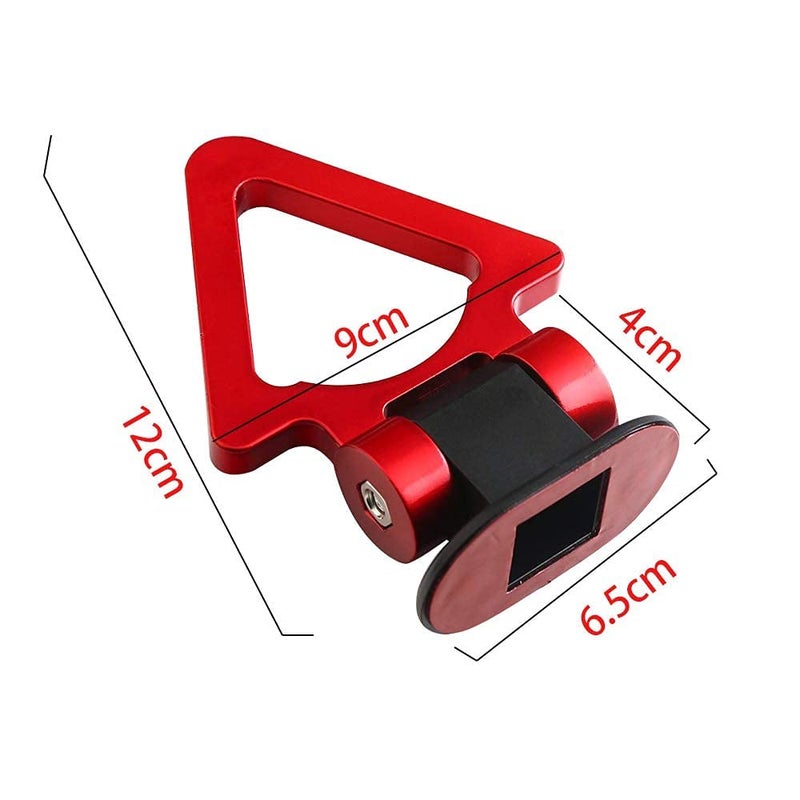 AUTO MT RED Triangle Dummy Hook Car Bumper PVC Tow Hook Universal Decorative Racing Style Trailer Hook Sticker Rear Tow Strap Tow Hook - Image 3
