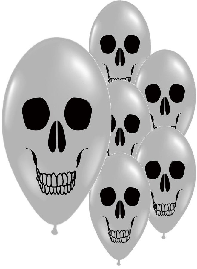 HK balloons 30Pcs Halloween Skull decorations Items For Printed Balloons Skull Themed Pumpkin White Balloons Set for Halloween Celebration Party Decoration Balloons - Image 1