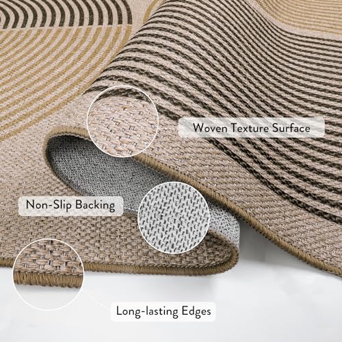 La Home Lahome Modern Rainbow Easy Jute 3x5 Patio Rug, Washable Rugs for Entryway Farmhouse Non Slip Indoor Door Mat, Contemporary Throw Carpet for Entry Mudroom Porch Decor - Image 3