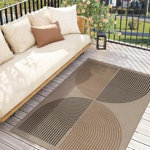 La Home Lahome Modern Rainbow Easy Jute 3x5 Patio Rug, Washable Rugs for Entryway Farmhouse Non Slip Indoor Door Mat, Contemporary Throw Carpet for Entry Mudroom Porch Decor - Image 5