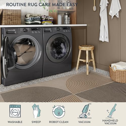 La Home Lahome Modern Rainbow Easy Jute 3x5 Patio Rug, Washable Rugs for Entryway Farmhouse Non Slip Indoor Door Mat, Contemporary Throw Carpet for Entry Mudroom Porch Decor - Image 4