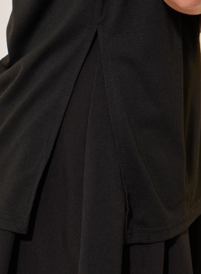 Take Two Round Neck Waist Bucklet Detail Plain Tee - Image 4