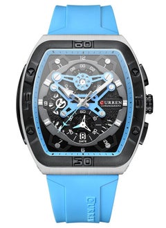 CURREN CURREN 8443M Men Quartz Sport Watch Silicone Strap Alloy Case Fashion Multifunction Wristwatch Abrastion Resistant Glass 3ATM Luminous Display Chronograph Calendar Date Watches  - Image 1