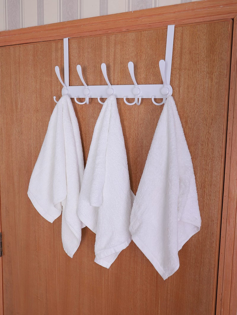 Encozy Over The Door Hooks,Coat Rack for Hanging Clothes Hat Towel (Heavy Duty White 2pcs) - Image 5