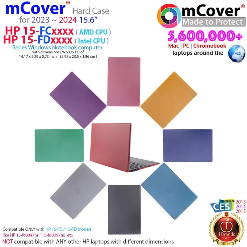 mCover Case Compatible ONLY for 2023-2024 15.6-inch HP Laptop 15-FCxxxx / 15-FDxxxx Series Windows Notebook PC (NOT Fitting Any Other HP Laptop Models) - Black - Image 2