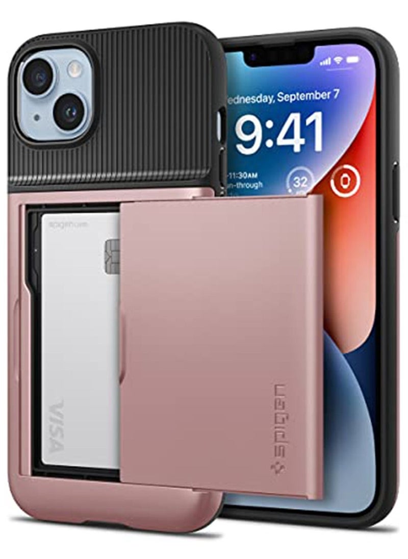 Spigen Slim Armor CS iPhone 14 Plus Case Cover with Card Holder Slot - Rose Gold 