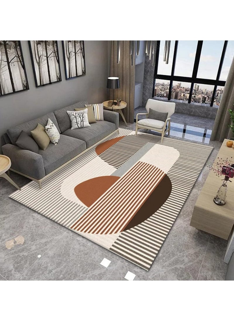KYD Velvet Area Rug Minimalist Thickened Washable Large Carpet Soft Cartoon Style Anti-slip Big Rugs for Living Room Bedroom 160*230cm  - Image 1
