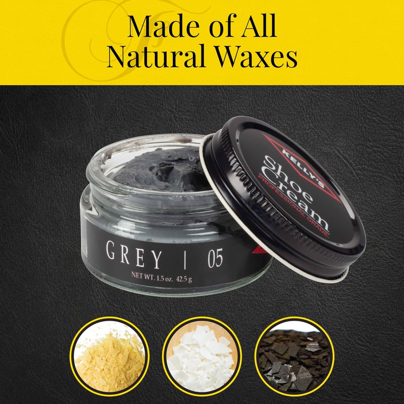 KELLYS Kelly's Grey Shoe Polish 1.5 oz - Professional Leather Shoe Cream - Image 3