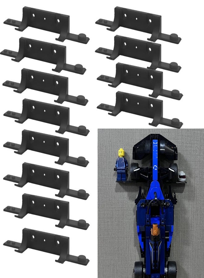 meeeyya Wall Mount Compatible with Speed Champions Sets, Wall Bracket with a Base for Brick Cars and The Pilot/Figure (12Pcs) - Image 1