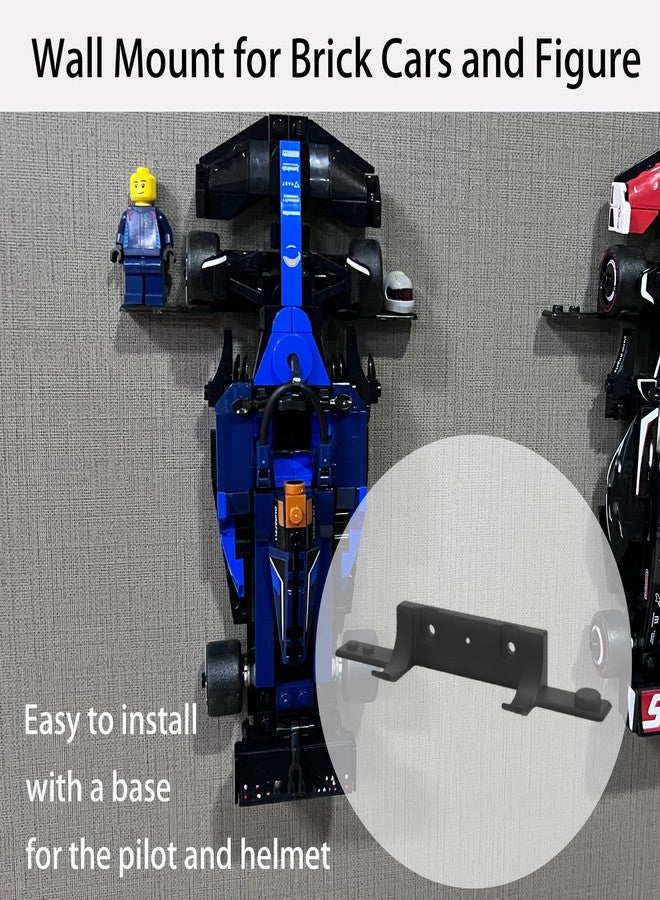 meeeyya Wall Mount Compatible with Speed Champions Sets, Wall Bracket with a Base for Brick Cars and The Pilot/Figure (12Pcs) - Image 4