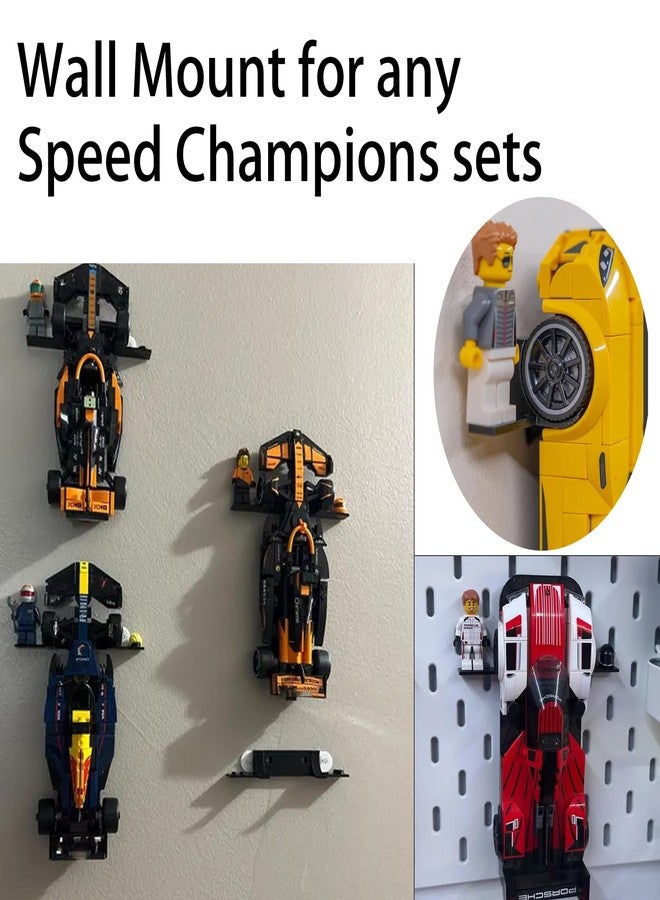 meeeyya Wall Mount Compatible with Speed Champions Sets, Wall Bracket with a Base for Brick Cars and The Pilot/Figure (12Pcs) - Image 5