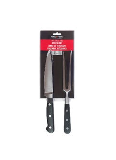 Grill Mark 2-Piece Dishwasher Safe Carving Set Silver and Black 29cm 8997873  - Image 3