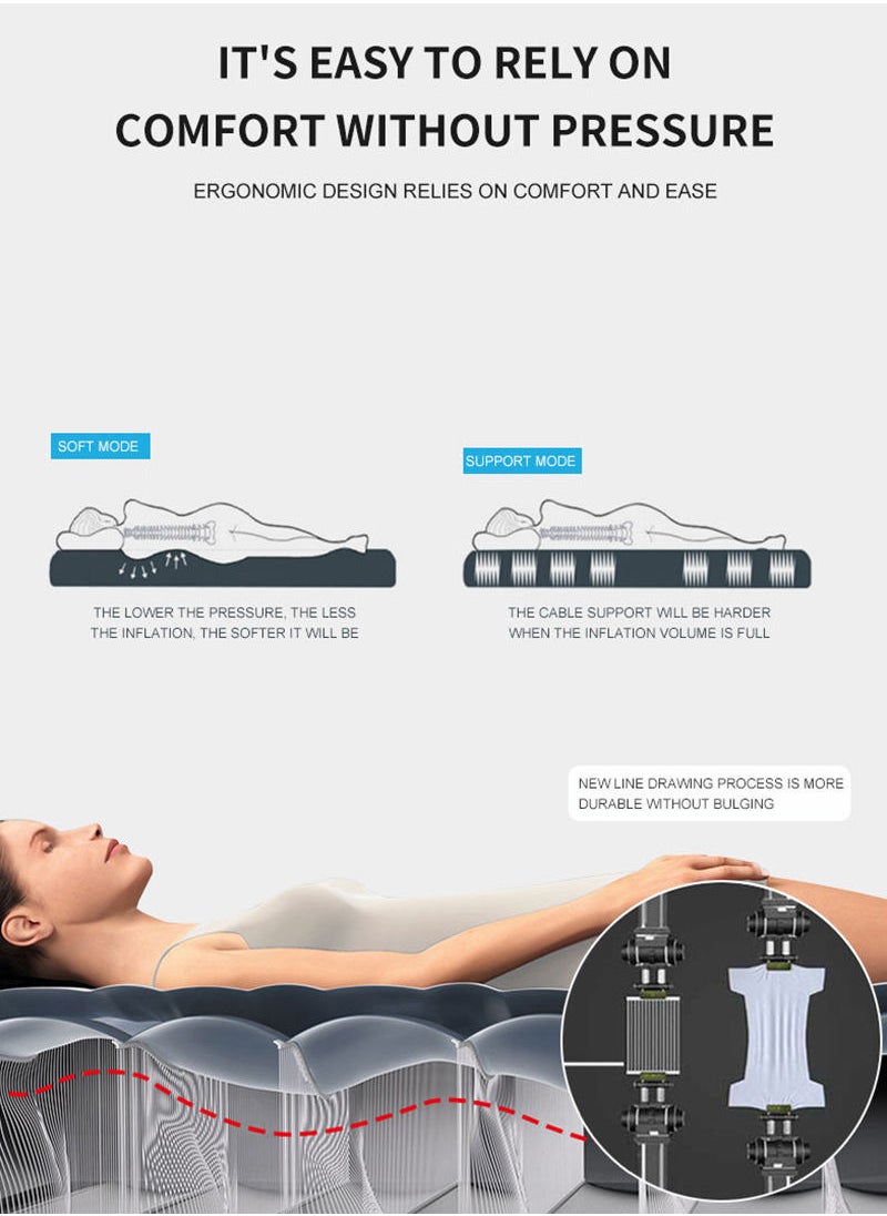 INTEX - Intex Indoor and Outdoor Inflatable Air Mattress with Built-in Pillow Foldable 191cmX99cmX25cm - Image 1