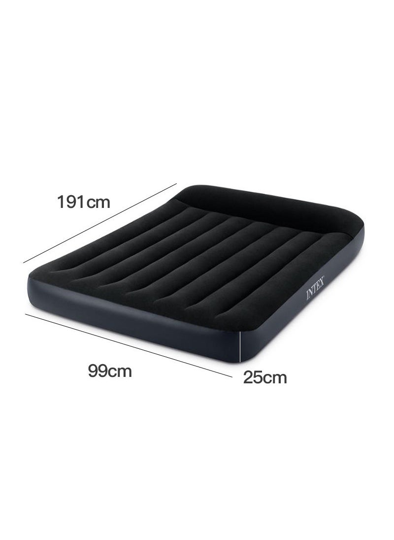 INTEX - Intex Indoor and Outdoor Inflatable Air Mattress with Built-in Pillow Foldable 191cmX99cmX25cm - Image 1