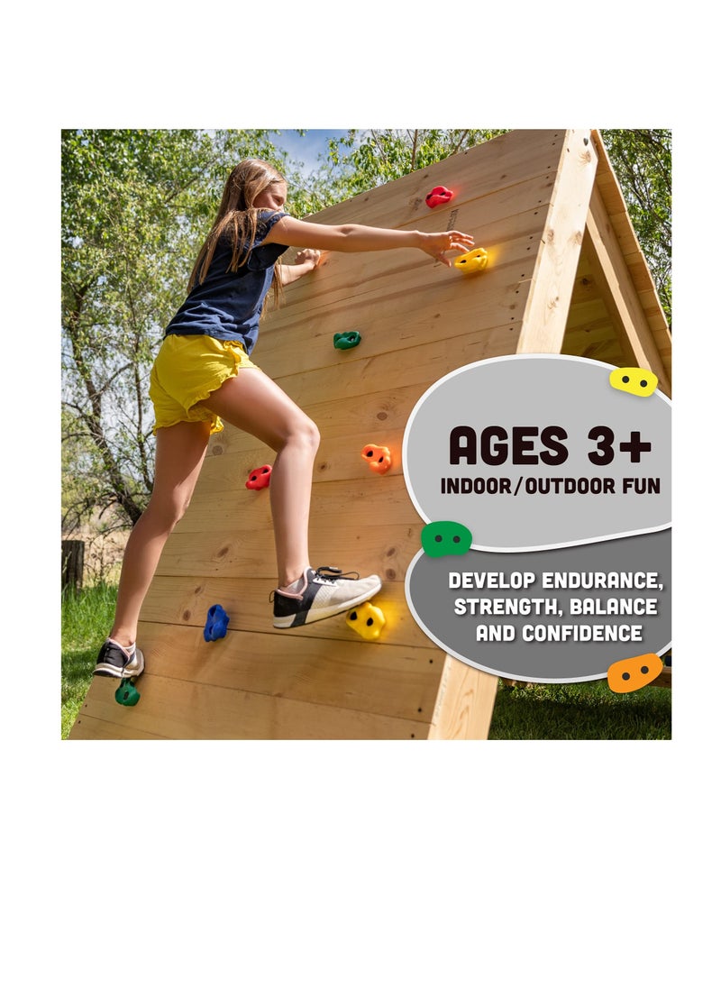 Excefore 20 Pack Kids Rock Climbing Holds, Includes Mounting Hardware for 1" Installation, Holds Climbing Rocks for Outdoor Indoor Home Playground  - Image 4