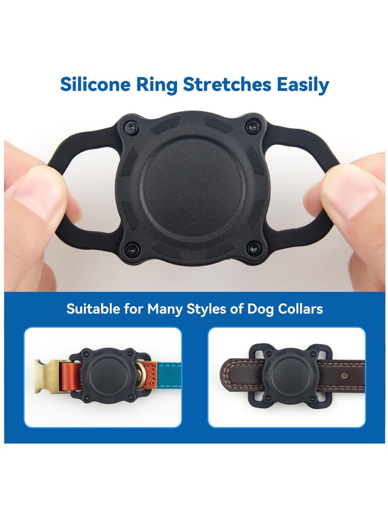 Excefore - Waterproof Airtag Dog Collar Holder, 2 Pack Shockproof, Ultra Durable, Plastic And Silicone Pet Collar Case For Apple Air Tags, Anti Lost Protective Cover For Backpack, Fits All Width Collars - Image 1