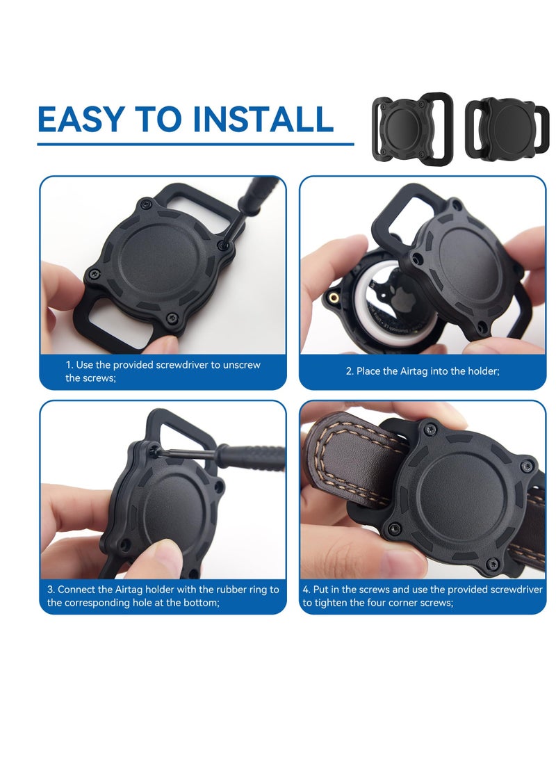 Excefore - Waterproof Airtag Dog Collar Holder, 2 Pack Shockproof, Ultra Durable, Plastic And Silicone Pet Collar Case For Apple Air Tags, Anti Lost Protective Cover For Backpack, Fits All Width Collars - Image 1