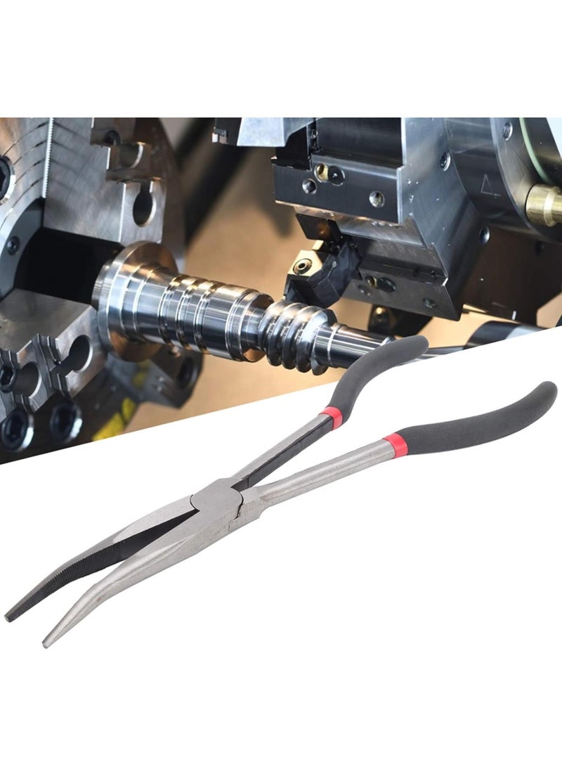 GGOOT Extended Handle Pliers, 25 Degree Elbow Extension Clamp Hand Tool Long Needle Nose Pliers Industrial Hardware for Household,Needle Nose Pliers  - Image 3