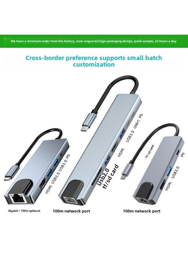 Type-c Expansion Dock Laptop Tablet Extender Converter Mac Multi-port Docking Station Cross-border-Number Of Interfaces:6ni1 2010N3 Usb3.0+2.0*2+sd+tf+4K/30hz - Image 2