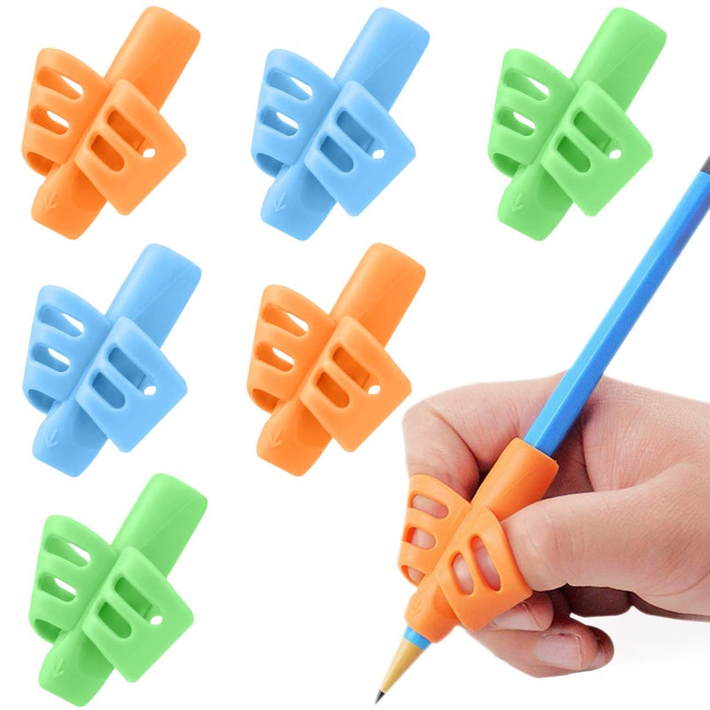 JuneLsy Pencils Grips Pencils Grips for Kids Handwriting Posture Correction Training Writing AIDS for Kids toddler Preschoolers Students Children Special Needs (6PCS) - Image 1