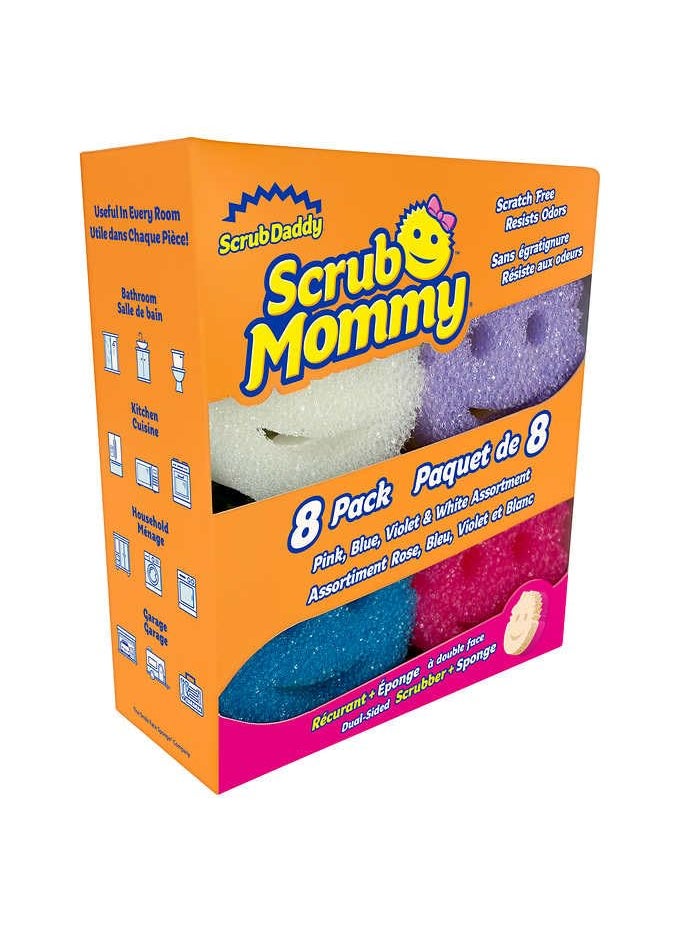 Scrub Daddy - Scrub Daddy Scrub Mommy Dual-Sided Scrubber and Sponge, Variety Pack of 8 - Image 1