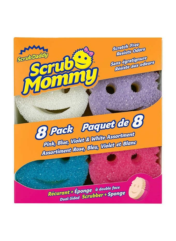 Scrub Daddy - Scrub Daddy Scrub Mommy Dual-Sided Scrubber and Sponge, Variety Pack of 8 - Image 1