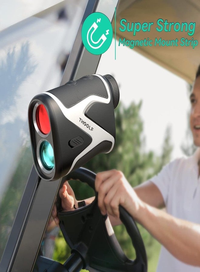 سيويداي جهاز قياس المسافة للجولف مع خاصية حساب الميل، THGOLF 1000 ياردة، قابل لإعادة الشحن عبر منفذ USB-C، مزود بخاصية تحديد موقع العلم، ونظام اهتزاز نبضي، ونظام تركيز سريع، تكبير 6X، دقة ±1 ياردة (رمادي) - Image 2