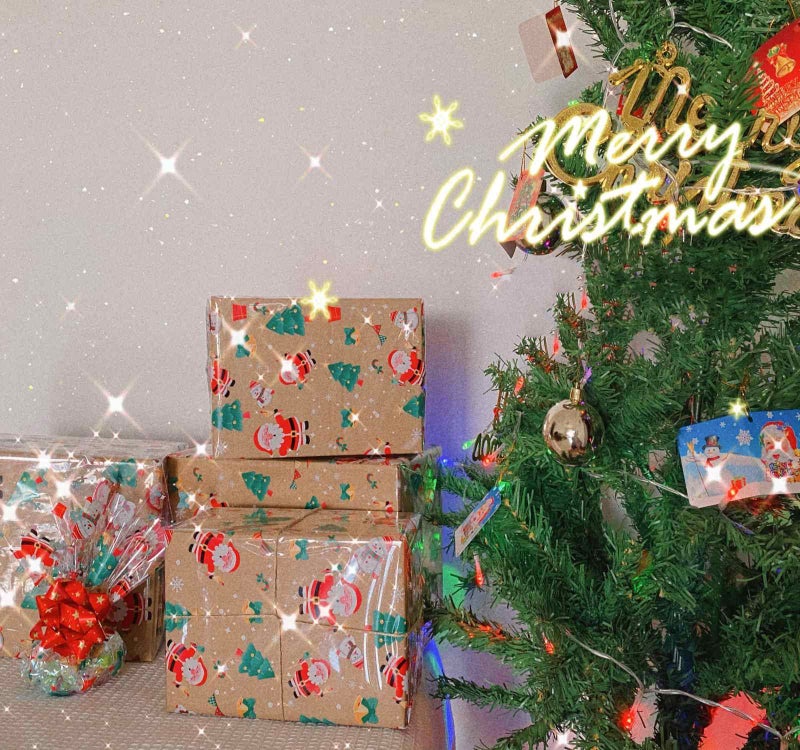 shareluck 100ft Christmas Cellophane Wrap Roll - Xmas Cellophane Wrap for Christmas to Wrap Gift Basket, Treat, Wine, Party Decoration. (100ft Long x 16” Wide x 2.5Mil) - Image 4