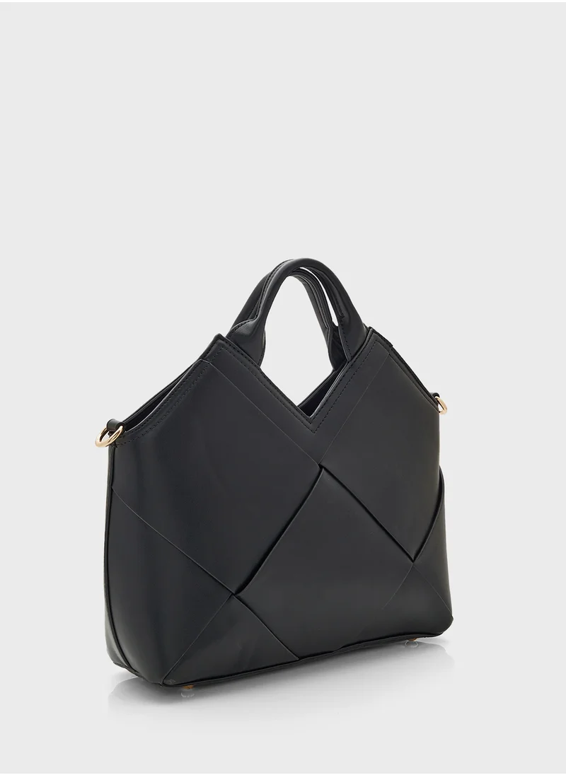 ELLA Weave Satchel Bag With Long Strap