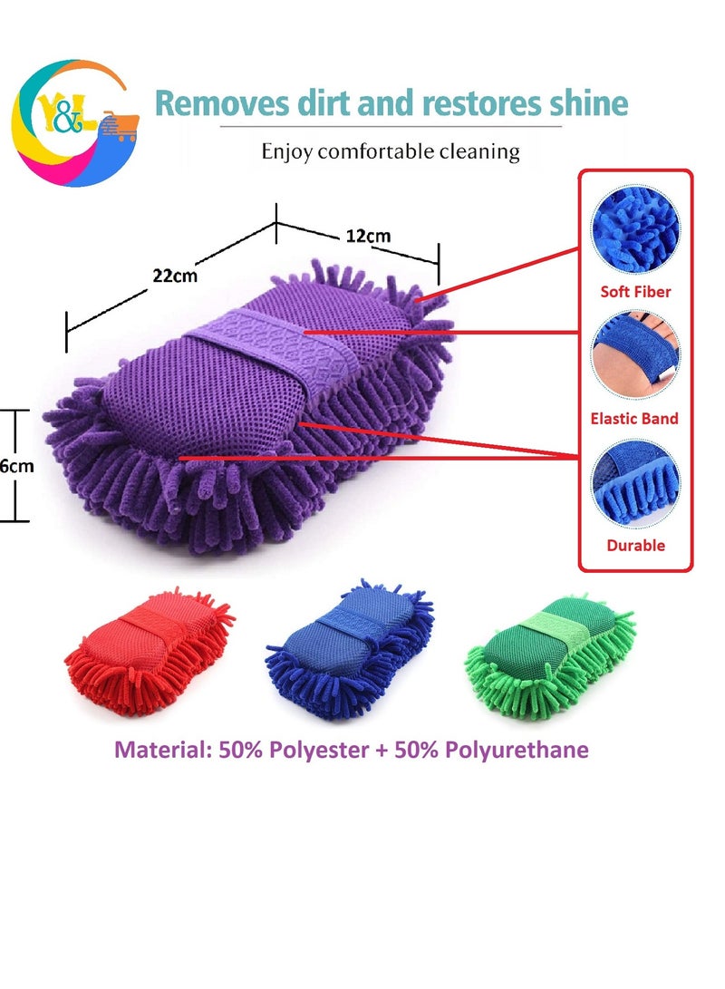 PAMEER Car Wash Kit, 5-Pcs Car Cleaning Cloth with 1-Pce Car Cleaning Sponge, Synthetic Chamois Cloth, Shammy Towel, Microfiber Cleaning and Washing Towels for Cars Home Kitchen Use.  - Image 3