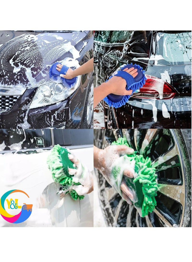 PAMEER Car Wash Kit, 5-Pcs Car Cleaning Cloth with 1-Pce Car Cleaning Sponge, Synthetic Chamois Cloth, Shammy Towel, Microfiber Cleaning and Washing Towels for Cars Home Kitchen Use.  - Image 5