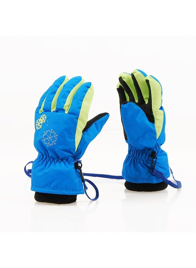 Kids Winter Snow Ski Gloves Children Snowboard Gloves for Boys Girls (Color : Blue, Size : M)  - Image 2