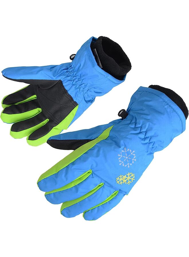 Kids Winter Snow Ski Gloves Children Snowboard Gloves for Boys Girls (Color : Blue, Size : M)  - Image 1