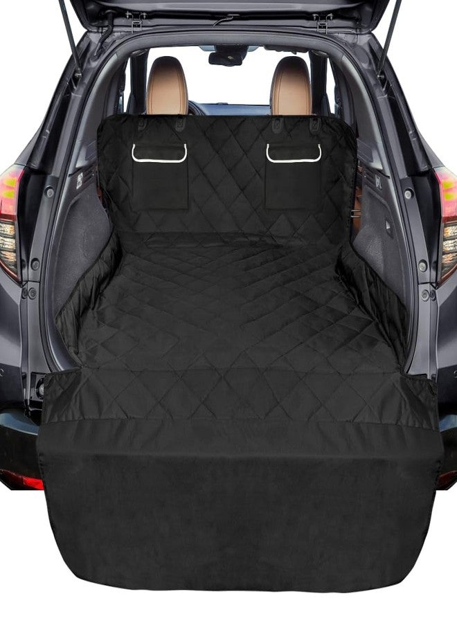 F-color SUV Cargo Liner for Dogs, Waterproof Pet Cargo Cover Dog Seat Cover Mat for SUVs Sedans Vans with 2 Large Pockets, Non-Slip, Large Size Universal Fit, Black - Image 1