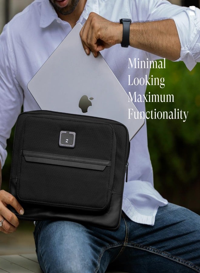 scarters Tech Satchel | 13 inch Laptop / 14 inch Laptop Sleeve | iPad Sleeve 11 inch / 13 inch | Laptop Sling Bag | Tech Kit Organiser | Laptop Tech Bag (Black) - Image 5