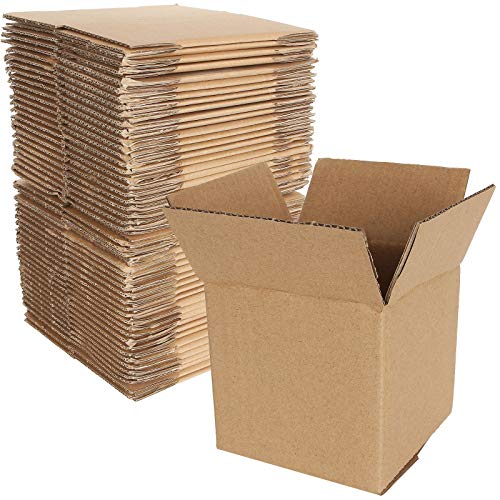 SENENQU 50 Pack 4 x 4 x 4 Inches Shipping Boxes Corrugated Boxes, Small Recycled Shipping Corrugated Boxes Mailers, Sturdy Kraft Corrugated Cardboard Boxes for Shipping and Mailing, Brown - Image 3