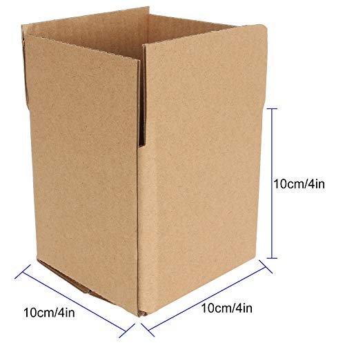 SENENQU 50 Pack 4 x 4 x 4 Inches Shipping Boxes Corrugated Boxes, Small Recycled Shipping Corrugated Boxes Mailers, Sturdy Kraft Corrugated Cardboard Boxes for Shipping and Mailing, Brown - Image 2