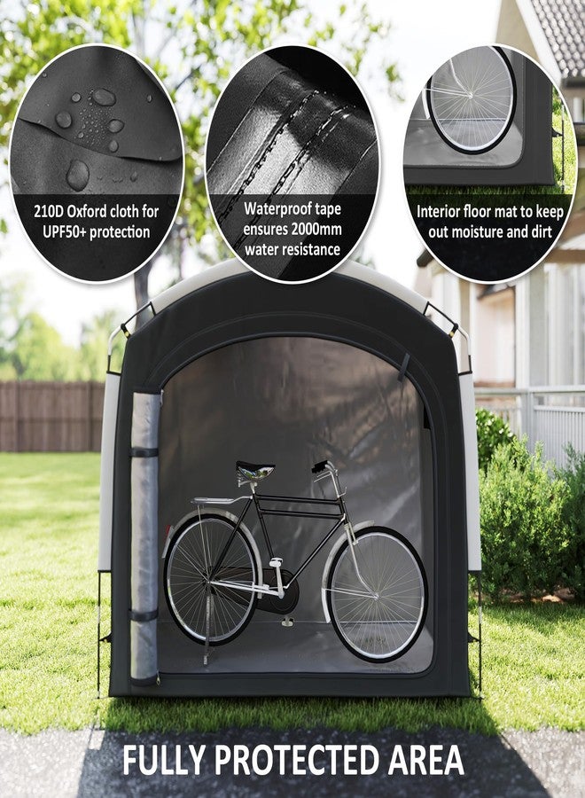 Outsunny Bike Storage Tent, Portable Bicycle Storage Shed, Waterproof Outdoor Bike Cover with 210D Oxford Fabric and Carry Bag for 3-4 Bikes, Lawn Mower, Garden Tools, Black - Image 5