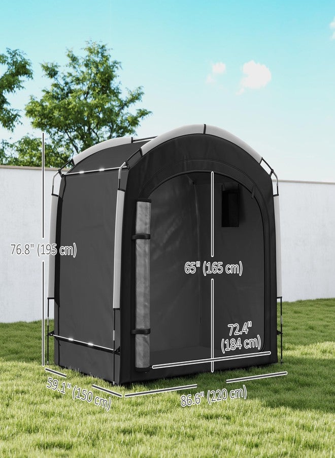Outsunny Bike Storage Tent, Portable Bicycle Storage Shed, Waterproof Outdoor Bike Cover with 210D Oxford Fabric and Carry Bag for 3-4 Bikes, Lawn Mower, Garden Tools, Black - Image 3