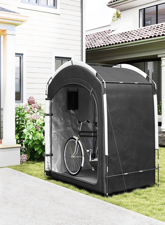 Outsunny Bike Storage Tent, Portable Bicycle Storage Shed, Waterproof Outdoor Bike Cover with 210D Oxford Fabric and Carry Bag for 3-4 Bikes, Lawn Mower, Garden Tools, Black - Image 2