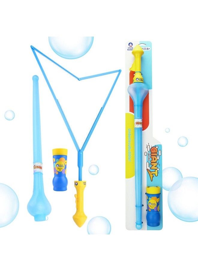 Uncle Bubble - Giant Bubble Wands ; 3 Piece Set Pack Includes Wand Big Bubble Sword And 8Oz Ultra Bubble Solution ; Outdoor Toy For Kids Boys And Girls - Image 1