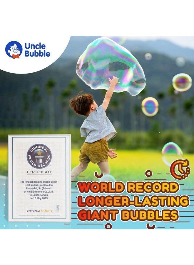 Uncle Bubble - Giant Bubble Wands ; 3 Piece Set Pack Includes Wand Big Bubble Sword And 8Oz Ultra Bubble Solution ; Outdoor Toy For Kids Boys And Girls - Image 1
