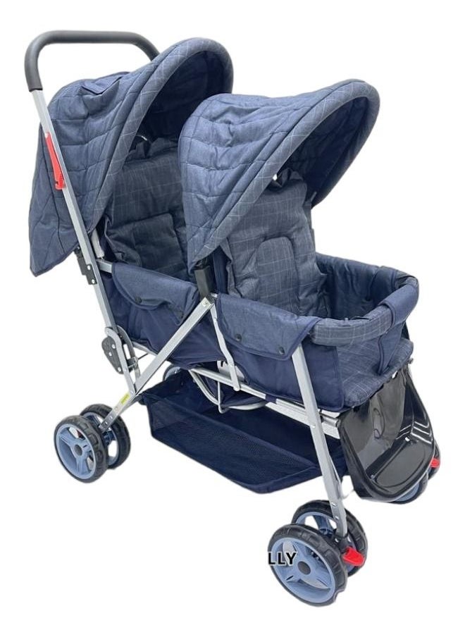 Rally - Lightweight Twin Double Baby Stroller for Newborn Adjustable High View Baby Pram for Toddler Strollers Sit Lie Detachable Infant Carriage Pushchair Folding Trolley - Image 1